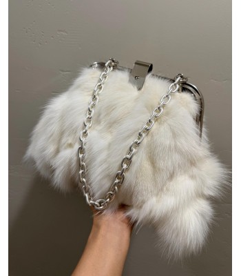 White plush handbag
