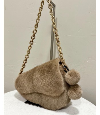 Light brown plush saddle bag