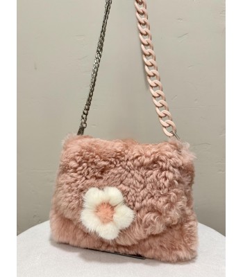 Pink plush bag with...