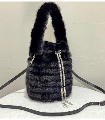 Bucket-shaped black plush...