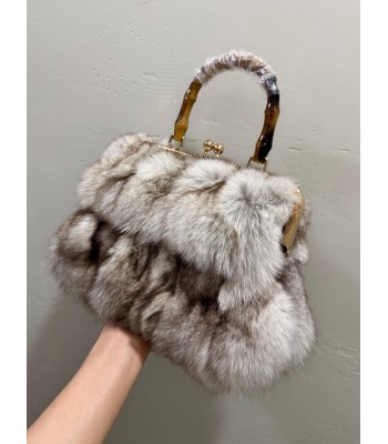 Light gray plush bag with...