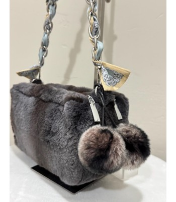 Dark gray plush double...