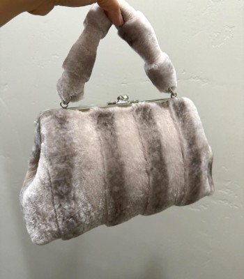 Gray gradient leather wool...