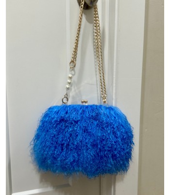 Royal blue plush bag with...
