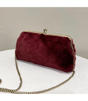 Retro burgundy plush bag