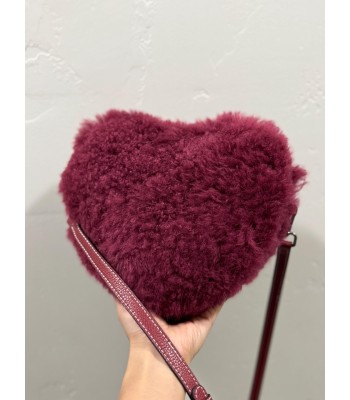 Burgundy plush bag with...