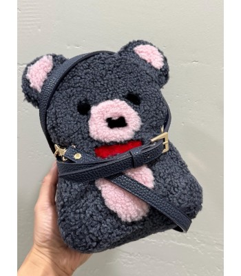 Gray cute bear-shaped plush...