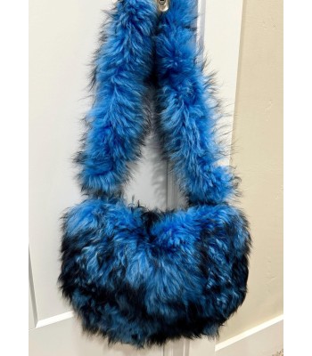 Plush bag in blue and black...