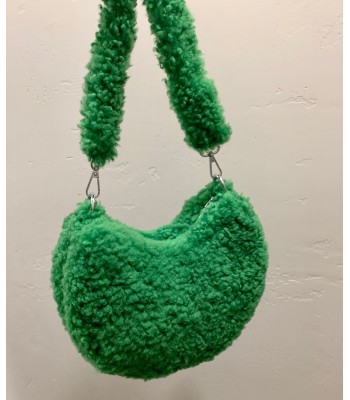 Green Crescent Plush Bag